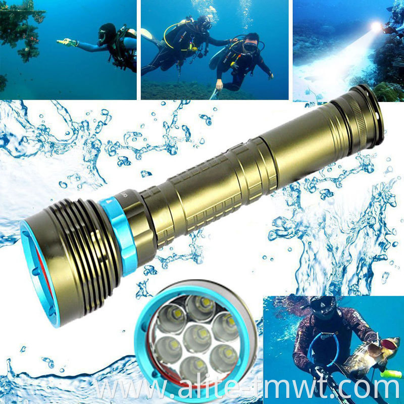 Scuba Diving Flashlight 5000 Lumen Waterproof Underwater L2 LED Diving Torch For Under Water Deep Sea Cave